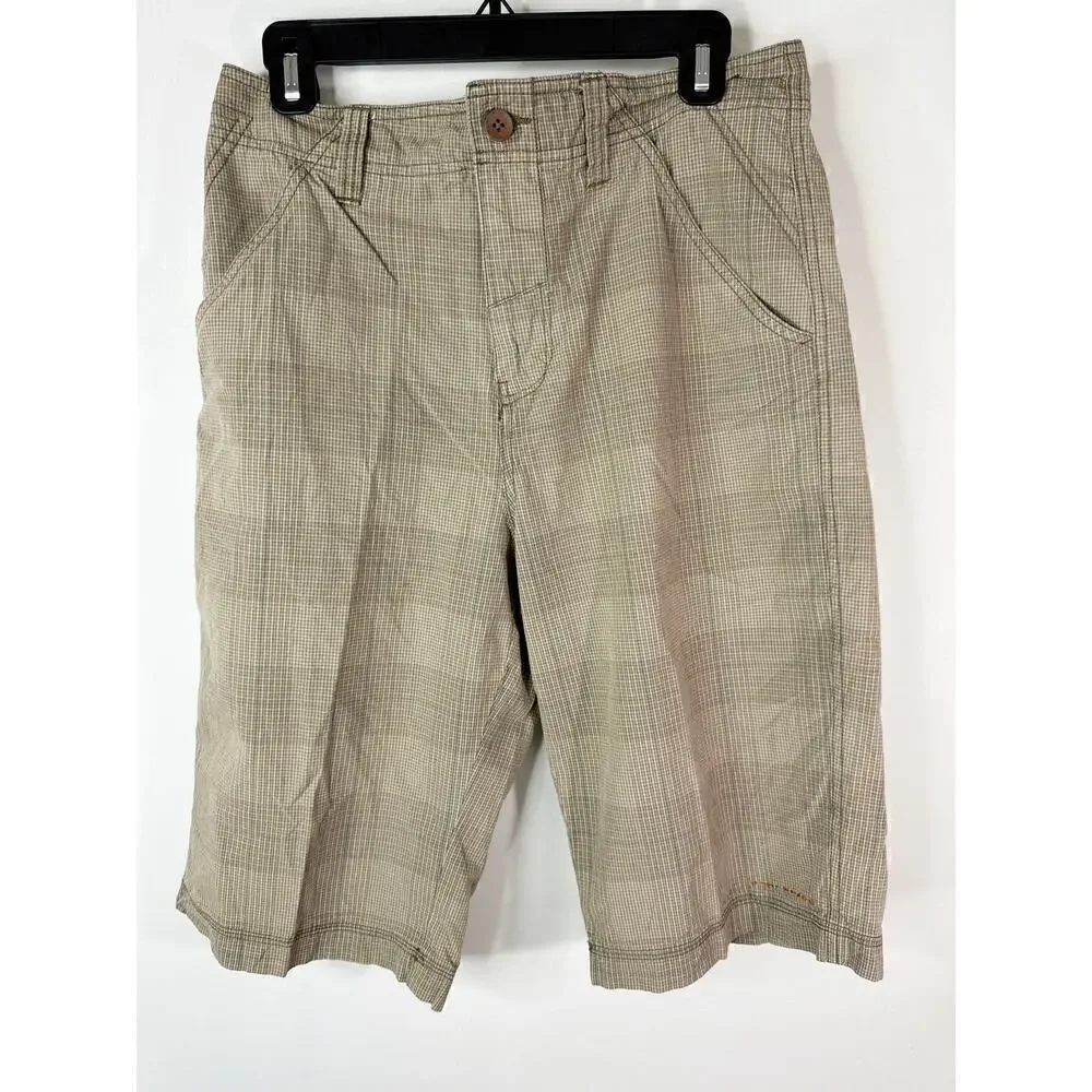 Columbia Omni Shade Brown Plaid‎ Shorts Men's 34